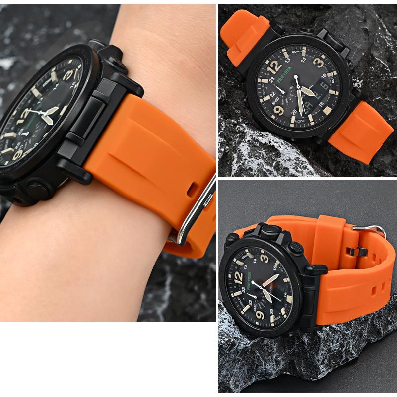 Cinturino in Silicone ad Alta Resistenza per Casio Serie PROTREK PRG-650Y/600 PRW-6600 GA-2000 Uomo Sportivo Impermeabile Cinturino Braccialetto 24mm
