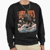 Unisex Cotton Sweater Pullover Hoodie Printed Sweater The Black Sushi Dragon Pullover Sweatshirt Casual Long Sleeve Sweatshirt