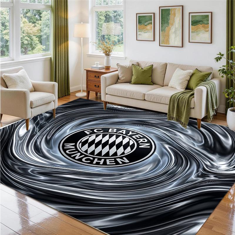 Bayern Munich Design Crystal Velvet Rug Soft Decorative Mat for Bedroom Entrance