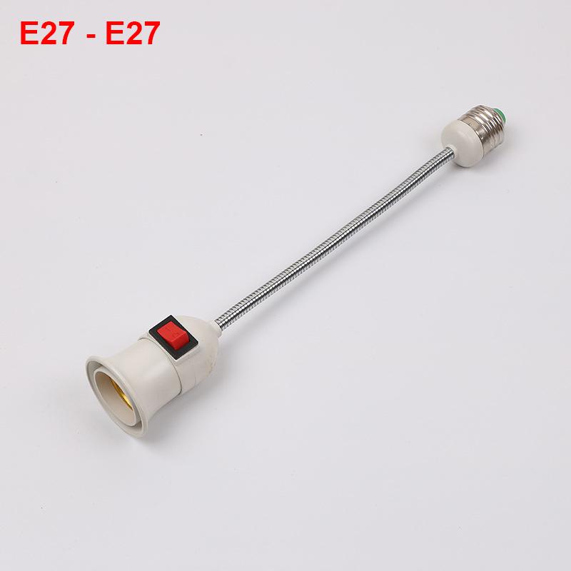 E27 LED Lamp Base EU US Plug Universal Socket Adapter Flexible LED Light Holder With Switch Base Conversion Table Lamp Converter