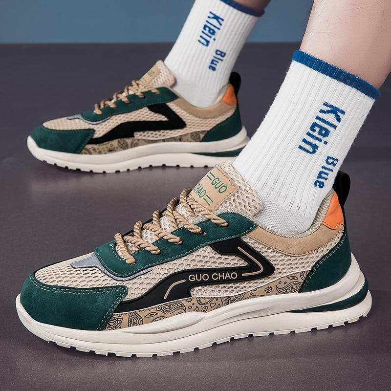 Men’s Sports Basketball Shoes Street Style Running Sneakers Students Over Sized Breathable Mesh Shoes Low Top