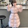 Vêtements d'hiver longs pour filles Vêtements d'hiver Mode enfant Col en fourrure large Manteau à la taille