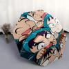 1ks Venkovní deštník s anime postavami - Automatické otevírání/zavírání, Přenosný 3dílný design, Železná konstrukce s 8 žebry - Perfektní dárek pro fanoušky, Cestování