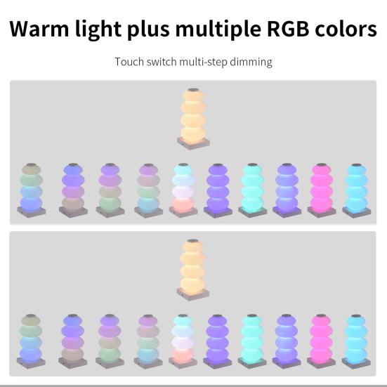 Candy Gourd LED Desk Lamp Touch Control USB Powered Rechargeable Colorful RGB Table Light