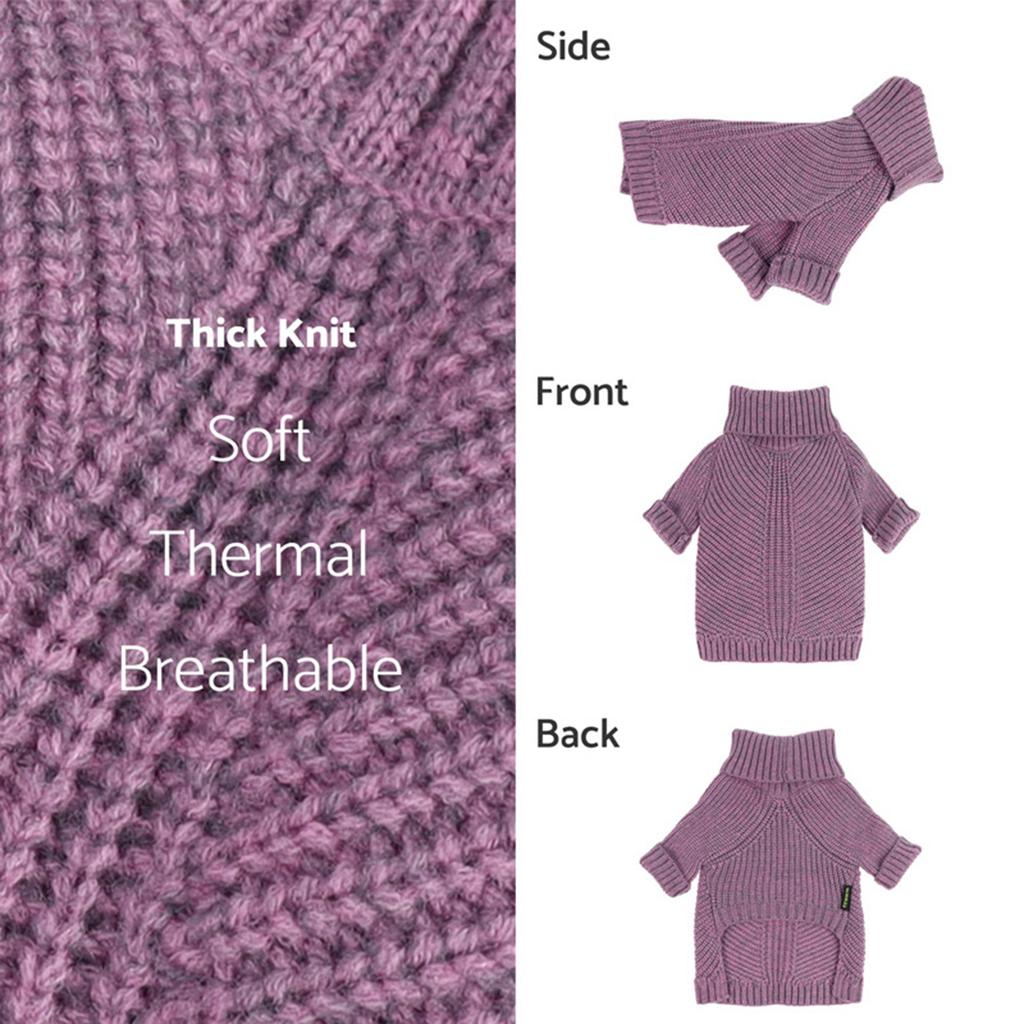 Turtleneck Dog Pullover Sweater for Medium Dogs to Large Dogs Windproof Cardigan Thick Coat for Winter Outdoor