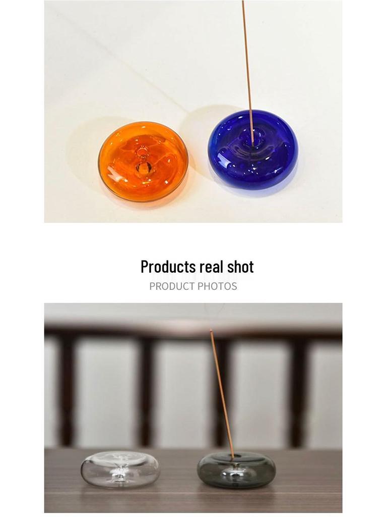 Glass Chinese Incense Holder for Home Aromatherapy, Sandalwood, Zen, and Tea Ceremony