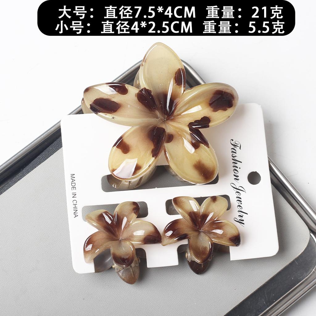 2025 New Egg Flower Grab Clip Retro Color Flower Hair Claw Clip Lady Side Grab Half Grab Back Head Shark