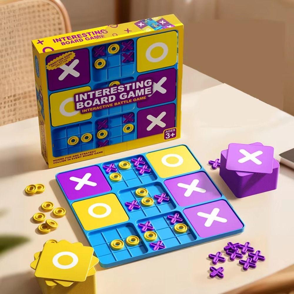 Montessori Tic Tac Toe Board Game Creative XO Chess Game Desktop Games Toy Board Games  Party Game