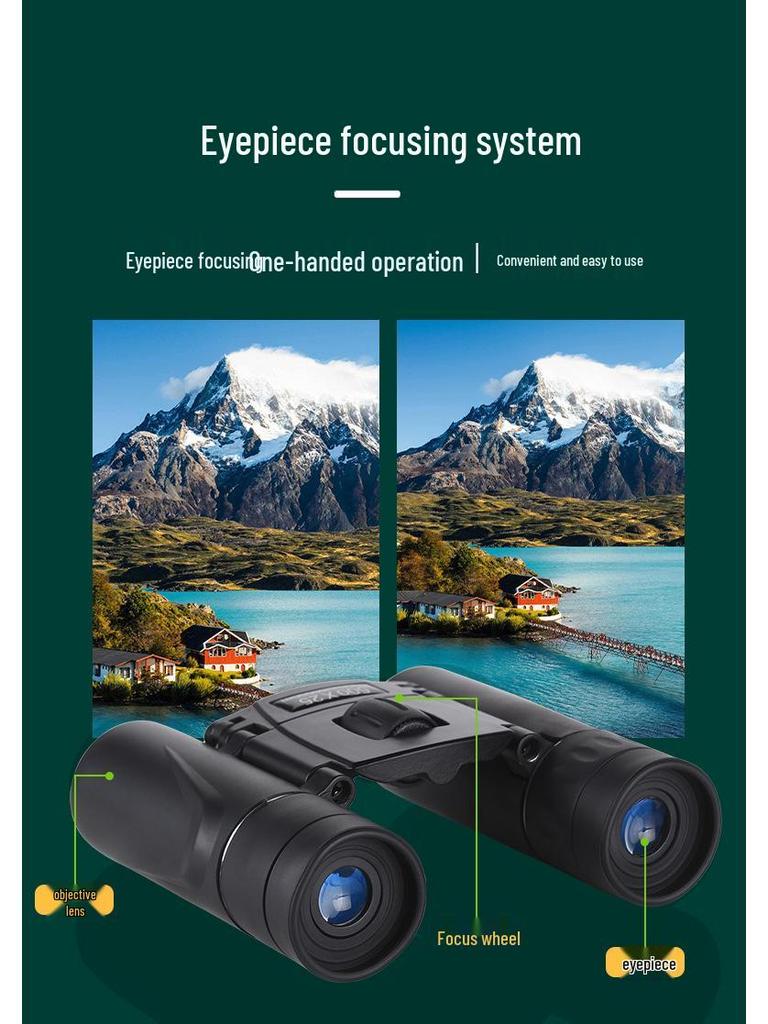 HD Foldable Binoculars: High Magnification, Professional Day/Night Use, Portable, Compatible with Mobile Phone Shooting