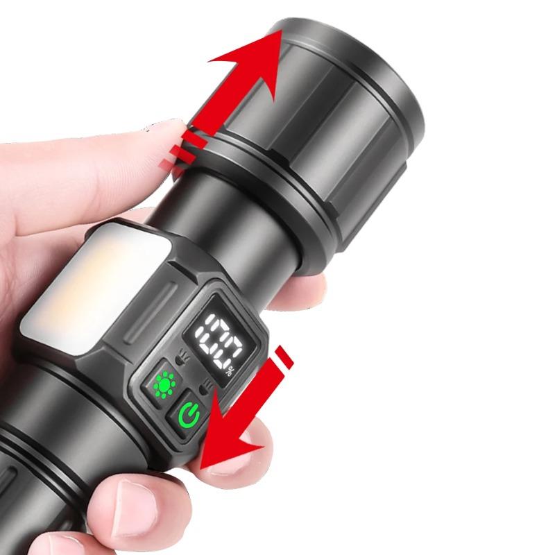 8 Lighting Modes Long-range Lighting Torch High Power LED Flashlight Powerful COB Side Light Lantern USB Rechargeable Camping Lamp Waterproof