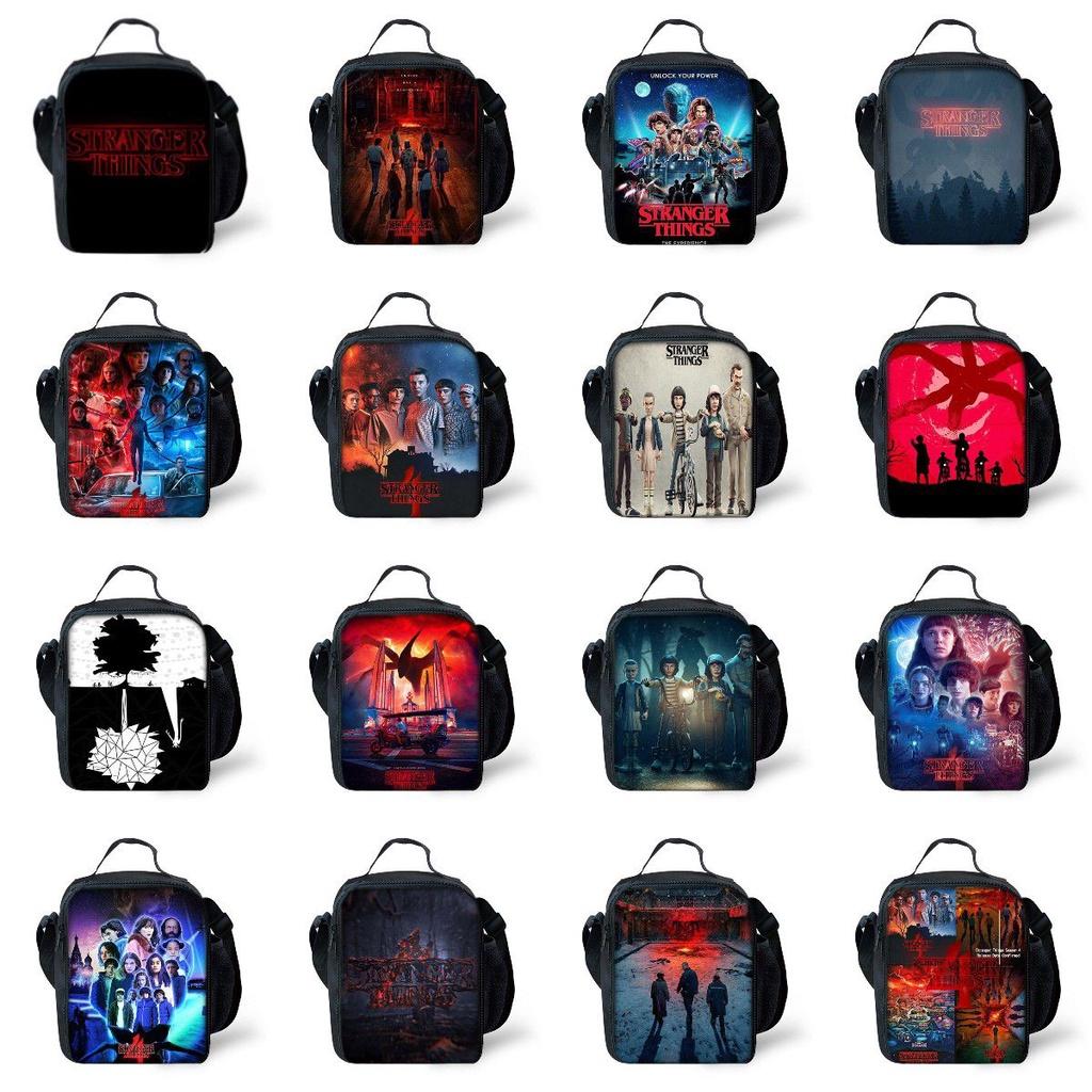 Stranger Thing Insulated Lunch Bag For Kids And Students With Adjustable Strap Perfect For Picnics And Outdoor Adventures