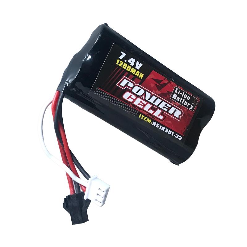 7.4V 1200mAh Rechargeable Battery Pack Replacement Great Bearing Spare Part for 1/10 Remote Control Car HS18312 Model