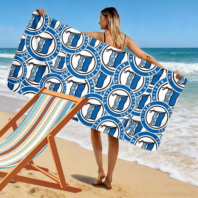 Hertha BSC Print Beach Towel, Large Soft Quick Dry Towel for Beach Camping Swimming