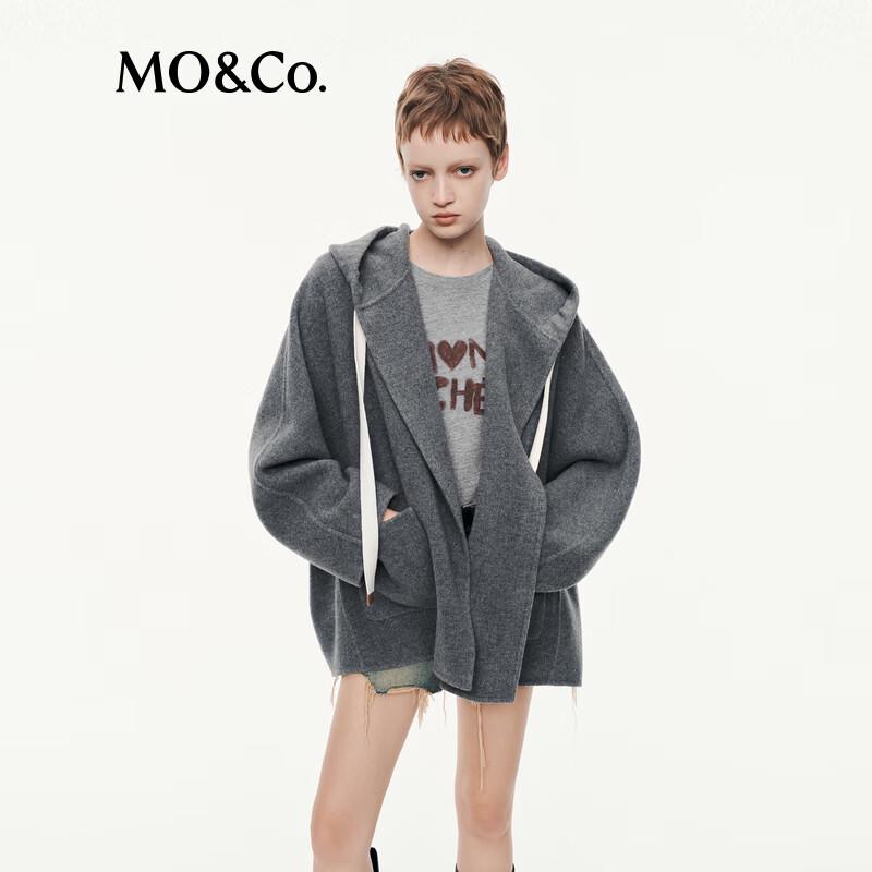MO&Co. Merino Wool Hooded Double-Faced Coat
