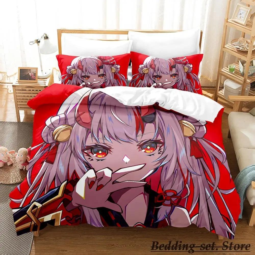 Nakiri Ayame Anime Bedding Set Single Twin Full Queen King Size Duvet Cover for Adult Kid Bedroom