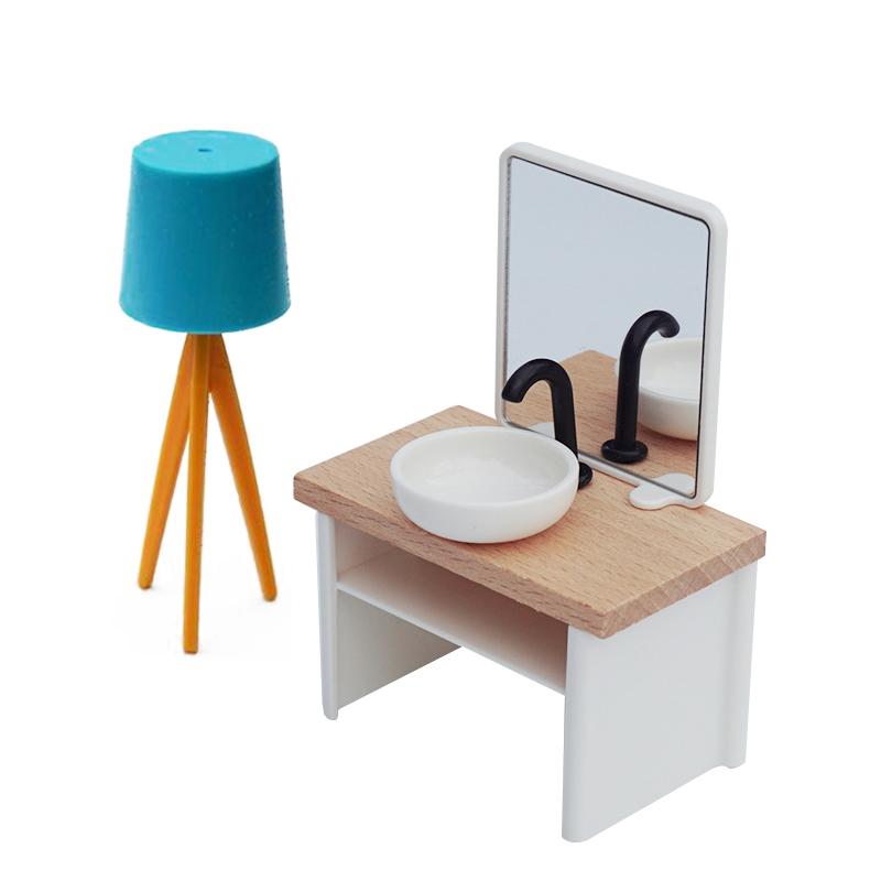 1/12 Dollhouse Simulation Washbasin Tub Toilet Model Freely Combined Bathroom Decor Dolls House Miniature Furniture Accessories