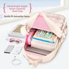 Cute Plaid School Backpack for Girls Primary Middle School Bags Lightweight Waterproof Backpack Large-Capacity Student Backpack