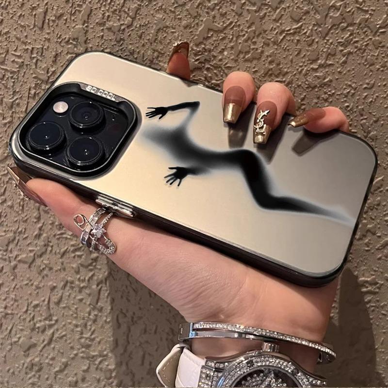 Sexy Phantom Style Phone Case for iPhone 16 15 14 13 12 11 Pro Max XS X XR 8 7 Plus  Plating Matte Shockproof Back Cover