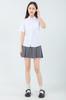 School Short Square Shirt With Pocket [Sharphon] Girls' Shirt, Sleeve, Collar, Plain, Cotton, Top,