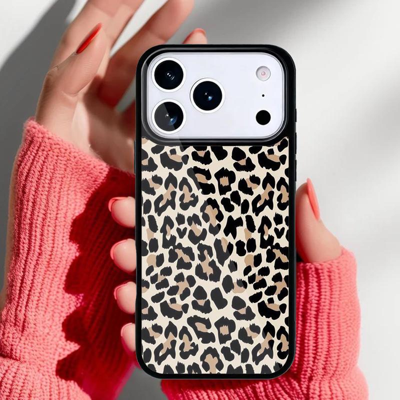 Leopard Skin Phone Case for iPhone 17 16 15 14 13 Pro Max Back Cover for 12 11 Pro Coque
