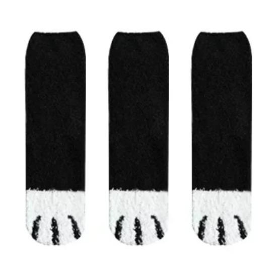 3 Pairs Womens Cats Paw Stripe 3d Socks Kawaii Fun Thick Girls Cartoon Animal Fingers Sock Hosiery Toe Zebra/Tiger/Cat Foot Sox