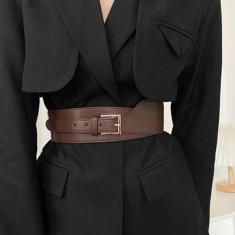 1pcs Belt Women Wind Versatile Version Black Dress Wide Waist Cincher Women Outerwear Fashion Suit Decorative