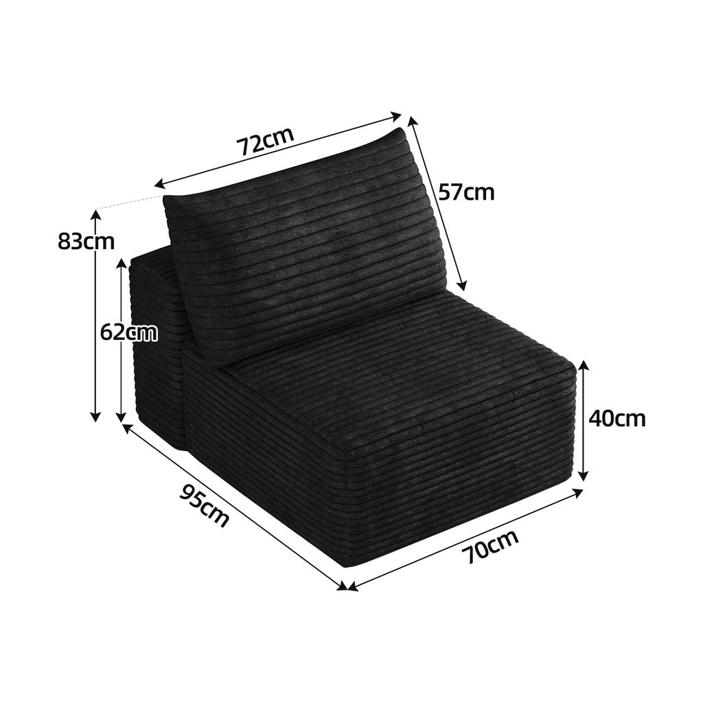 Y165-1S-BLACK 1 seater Black