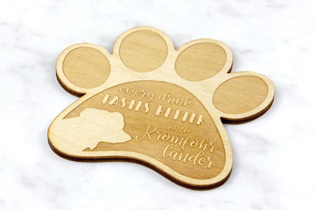 Kromfohrländer, Kromi - Mug coaster, engraved coaster with dog, gift for dog lover by Art-Dog brand