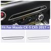 Stainless Steel Console Air Conditioner CD Panel Decor Cover Trim For Mazda CX-5 CX5 2017 - 2024 Black / Silver Car Accessories