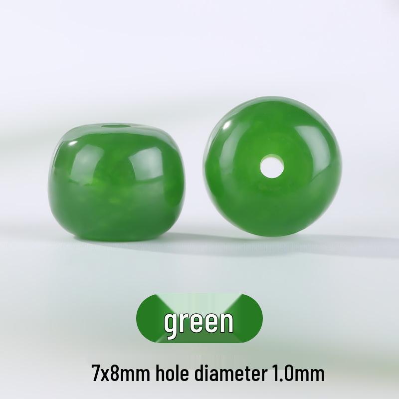 Натуральный нефрит Хэтянь и зеленый халцедон, бусины-бочонки, браслет/ожерелье, аксессуары для DIY 7x8mm