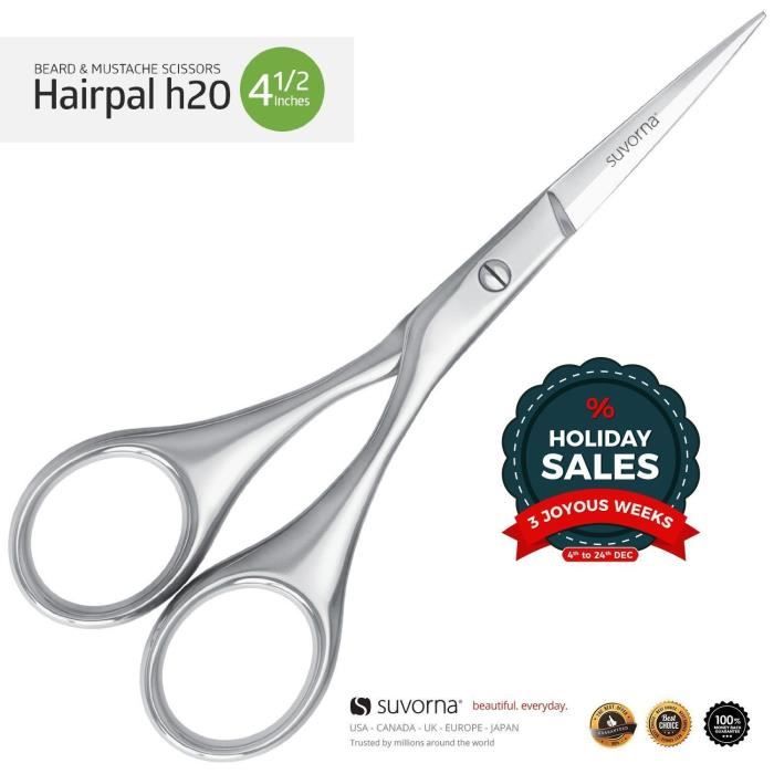 HC-2103 Suvorna moustache & barbe coupe masculine toilettage ciseaux Hairpal H20, poli en acier, garantie à vie. Razor Sharp