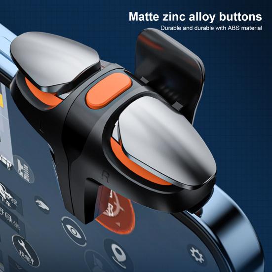 1 Pair Gaming Trigger Mobile Controller Frequency Conversion 4 Adjustable Speeds Four-Finger Linkage Phone Shooter Gamepad