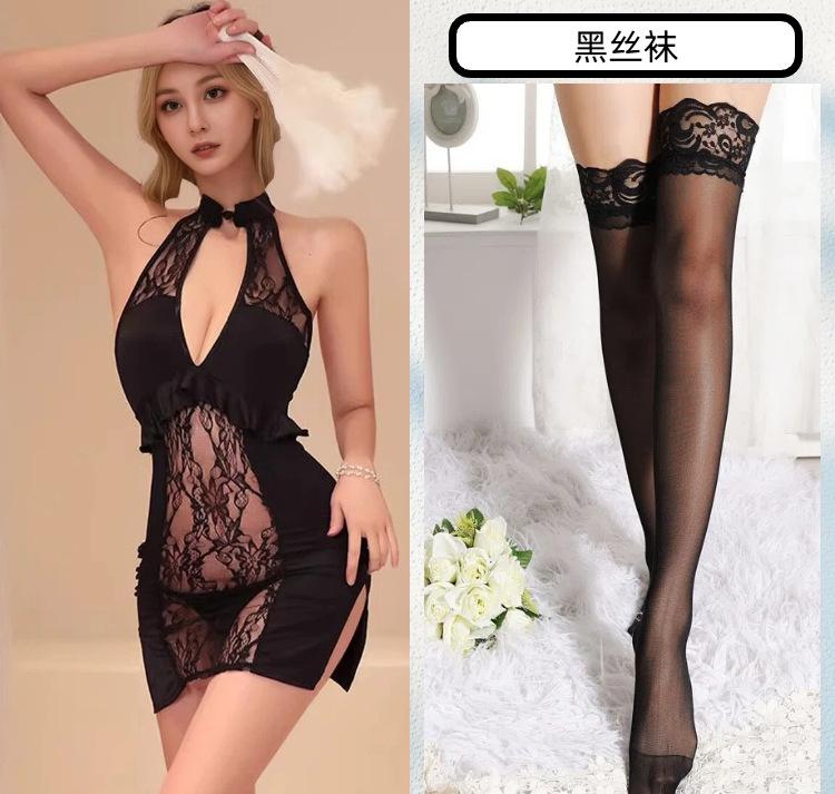 Erotic Underwear Women's Lace Sexy Cheongsam Uniform Seduction Milk See-through Clothing Passion Clothes Pure Passion Style
