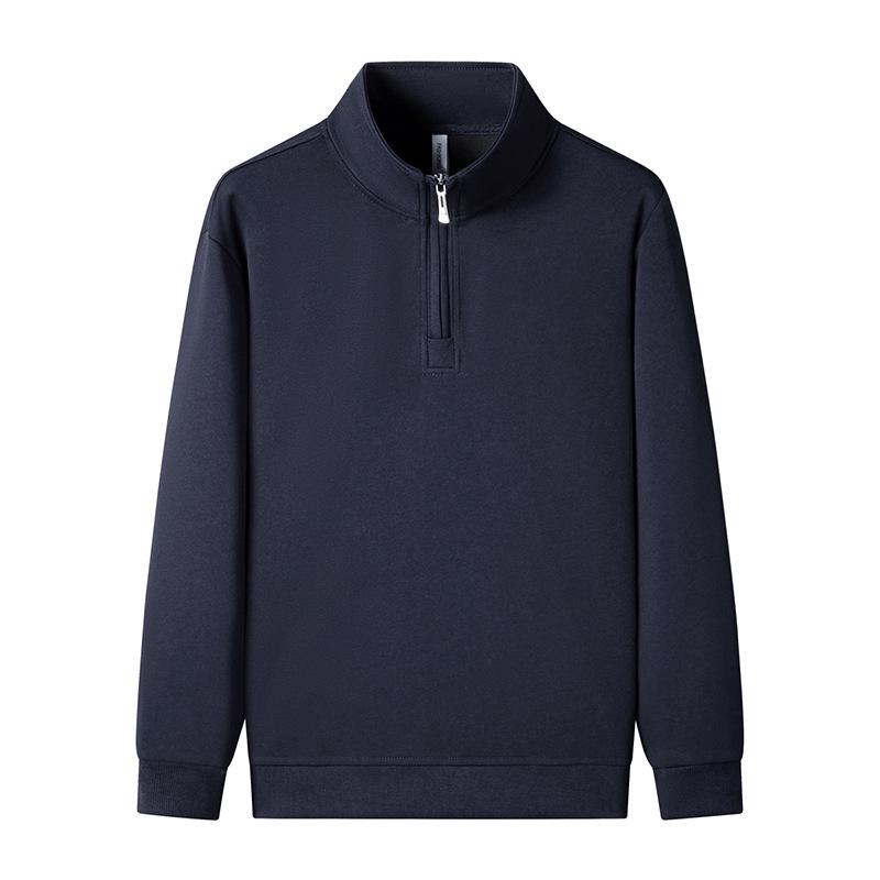 Unisex-Kapuzenpullover mit halbhohem Kragen und Reißverschluss, samtgefüttert, lange Ärmel, lässige, lockere Passform, Basisschicht für Paare im Frühling/Herbst