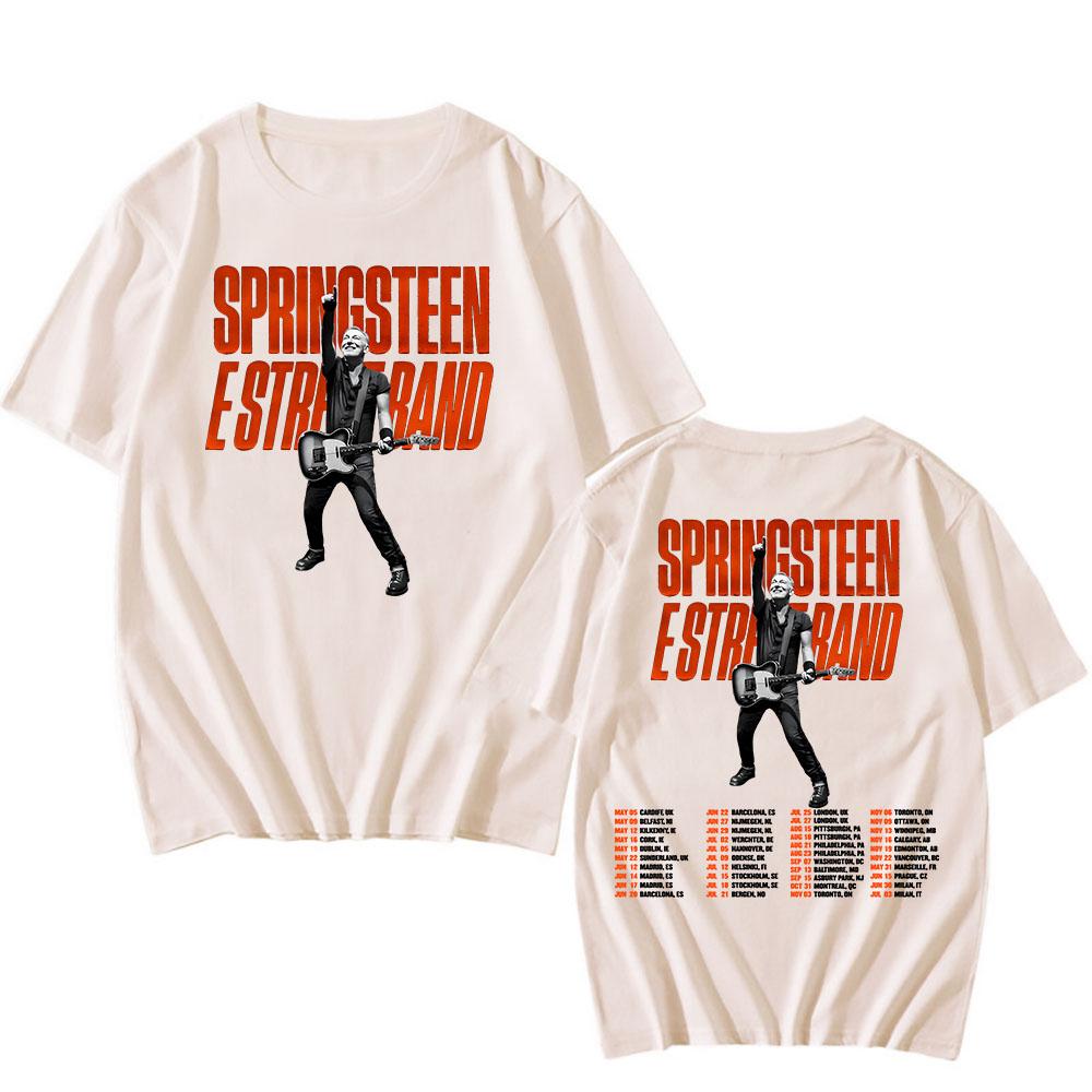 

Футболка BRUCE SPRINGSTEEN Tour 2025 с коротким рукавом и круглым вырезом, летние хлопковые футболки, повседневная футболка с принтом певца, унисекс, уличная одежда M
