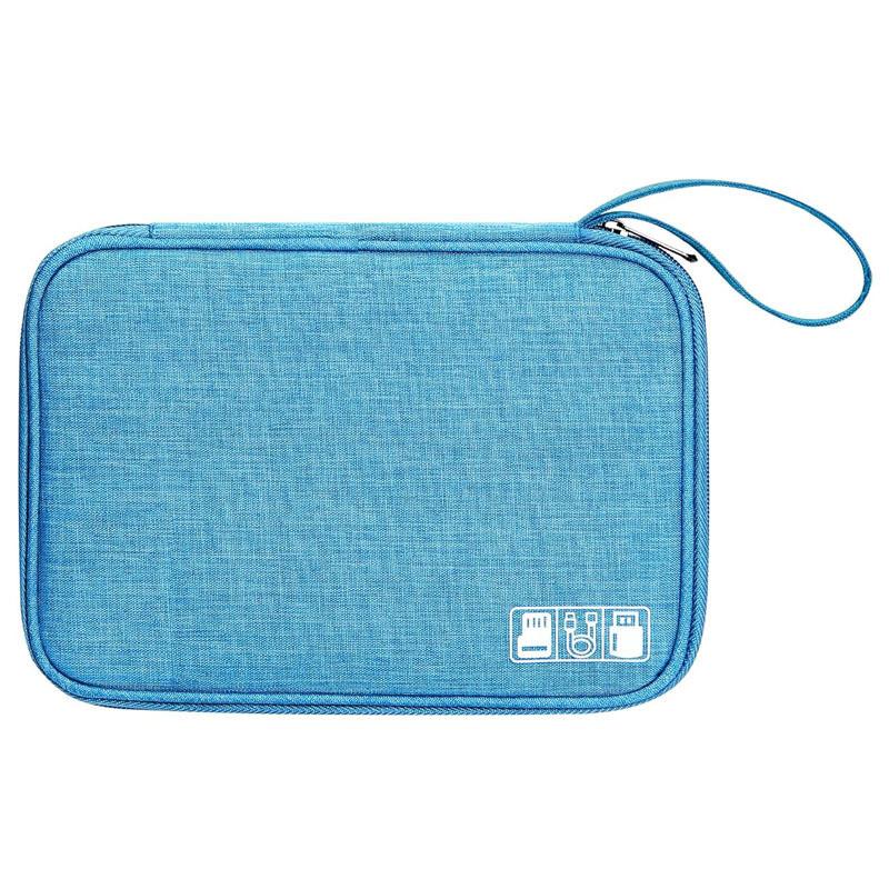 

Цифровые сумки для хранения периферии Кабели Зарядные шнуры Наушники Внешний аккумулятор синий