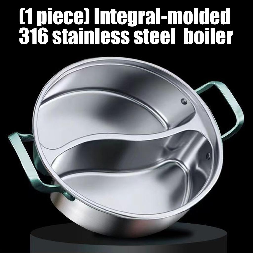 High Quality 32cm 34cm Divided Hot Pot Cookware Cooking Pot For Simultaneous Cooking Two Flavor On Induction Stove