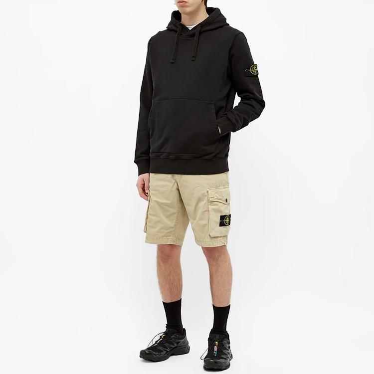 STONE ISLAND Garment Dyed Popover Hoodie 'Black' Men's 741564151-V0029