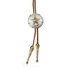 Men and Women Fashion Accessory Leather Cord Bolo Tie with Distinctive Metal Star Badge Pendant Western Necktie Necklace