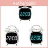 Modern Minimalist Metal Alarm Clock With Led Digital Display And Loud Ringtone For Bedroom Use