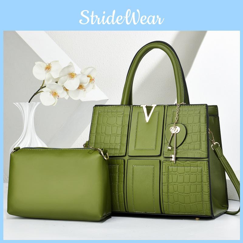 Pu Crocodile Textured Shoulder Bag With Splicing Design For Daily Use Women