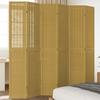 Vidaxl Room Divider, 6-Panel, Brown, Solid Paulownia Wood