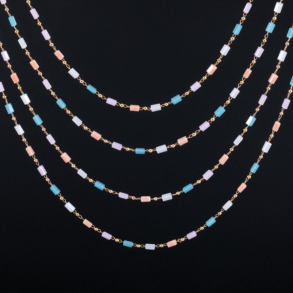 1Meter Macarron Crystal Cuboid Cube Beads Copper Chains Necklaces Bracelets Chain DIY Cloth Keychain Accessories Jewelry Making