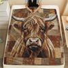 1PC Quilt Art Print Flannel Blanket, High quality Comfortable for All Seasons, Home Decor, Warmth and Comfort, Perfect for Christmas Gifts