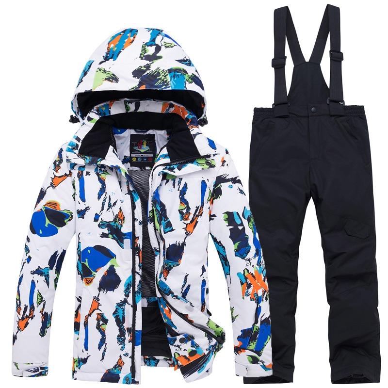 New ski suit boys and girls outdoor sports warm children's tops and pants trendy