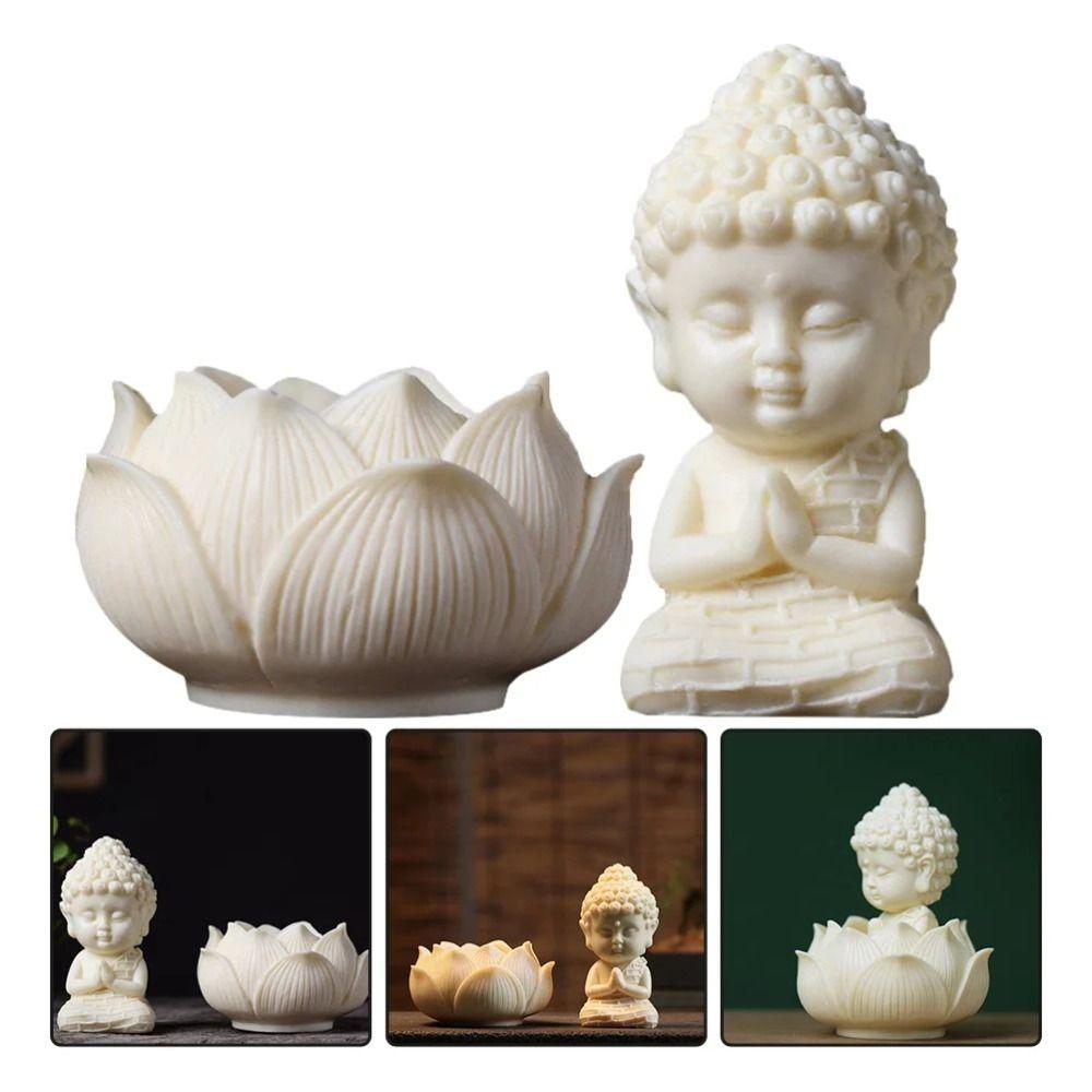 Chinese Style Buddha Ornaments Q Version Coconut Figurine Lotus Tathagata Buddha Statue  Garden