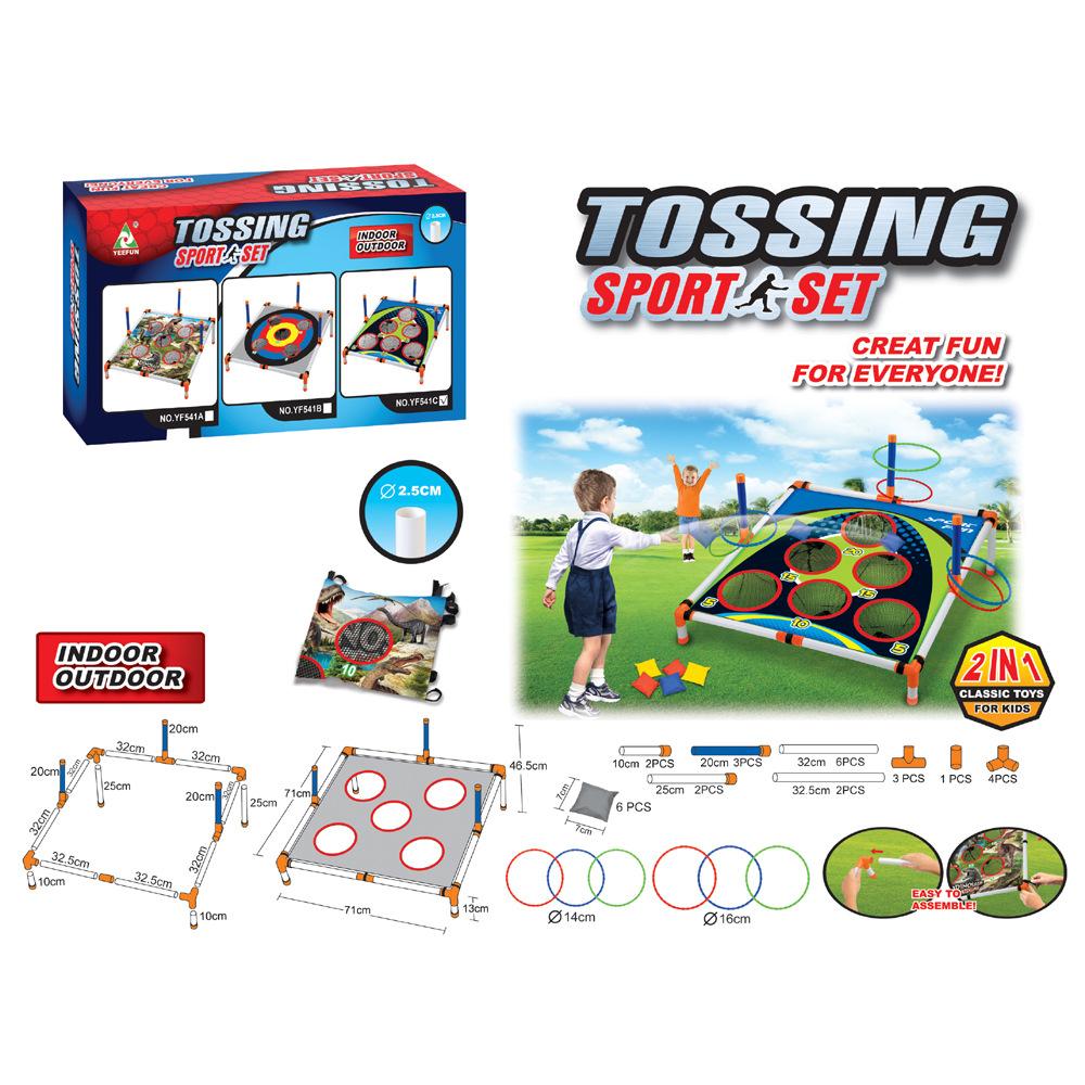 Juego de Tablero de Círculo de Lanzamiento de Cornhole Portátil con Anillo de Montaje Fácil Montaje Divertido Interactivo para Niños Adultos Juego de Lanzamiento al Aire Libre para Jardín Juguete