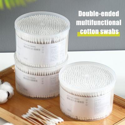 500Pcs/set Disposable Cotton Swab Box with Double End Round Head for Makeup and Makeup Removal Daily Cleaning Pet Care Multi-purpose