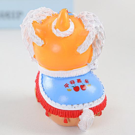 Chinese Style Lion Figurine Cartoon Guardian Lion Resin Statue Home Office Feng Shui Decoration Ornament Holiday Housewarming Gift