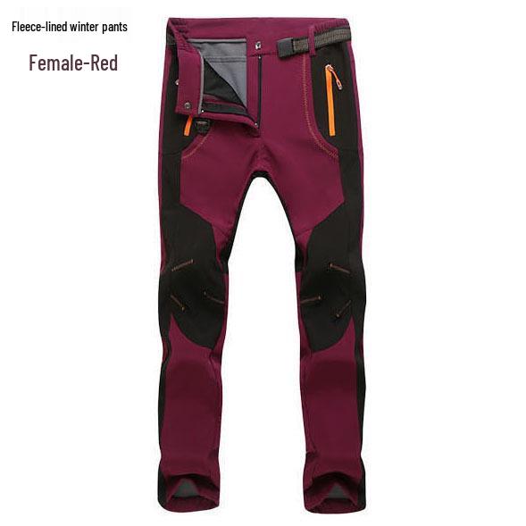 Pantaloni Softshell Unisex pentru Exterior, Rezistenți la Vânt, Călduroși, pentru Drumeții - Impermeabili, Respirabili, cu Fleece, pentru Toamnă și Iarnă